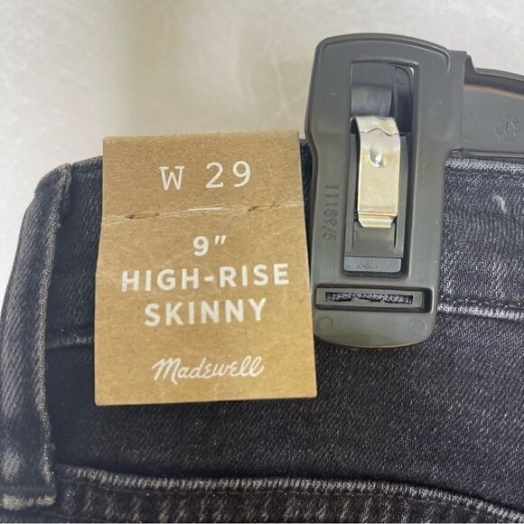 MADEWELL High Rise 9” Skinny Jeans Raw Hem Charcoal 29 - Picture 4 of 9